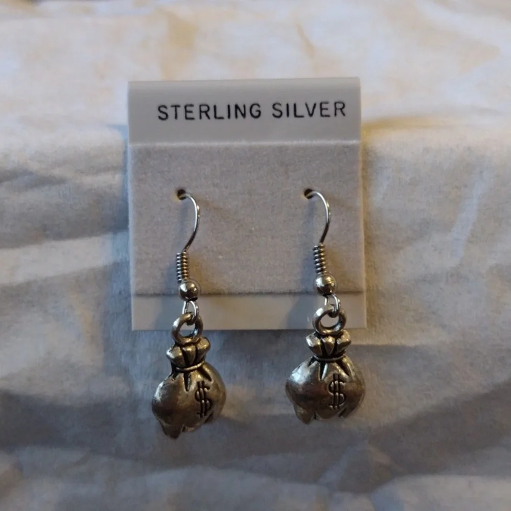 Money Bags Earrings - Picture 2 of 3